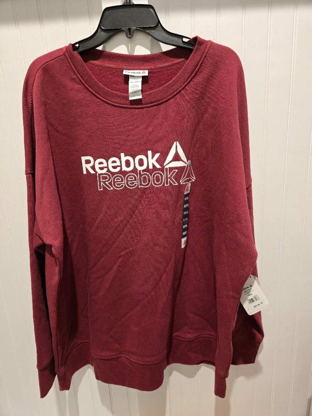 Reebok Crewneck Sweatshirt XXXL Raspberry Fudge Logo Pullover 3XL Unisex Style